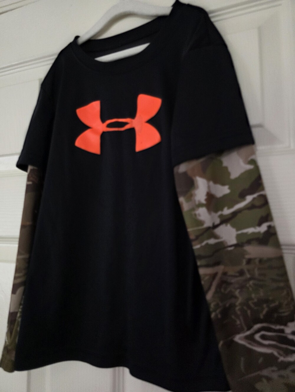 Under Armour Boys Short Sleeve Real Tree Shirt Size 6 Hunting Fall
